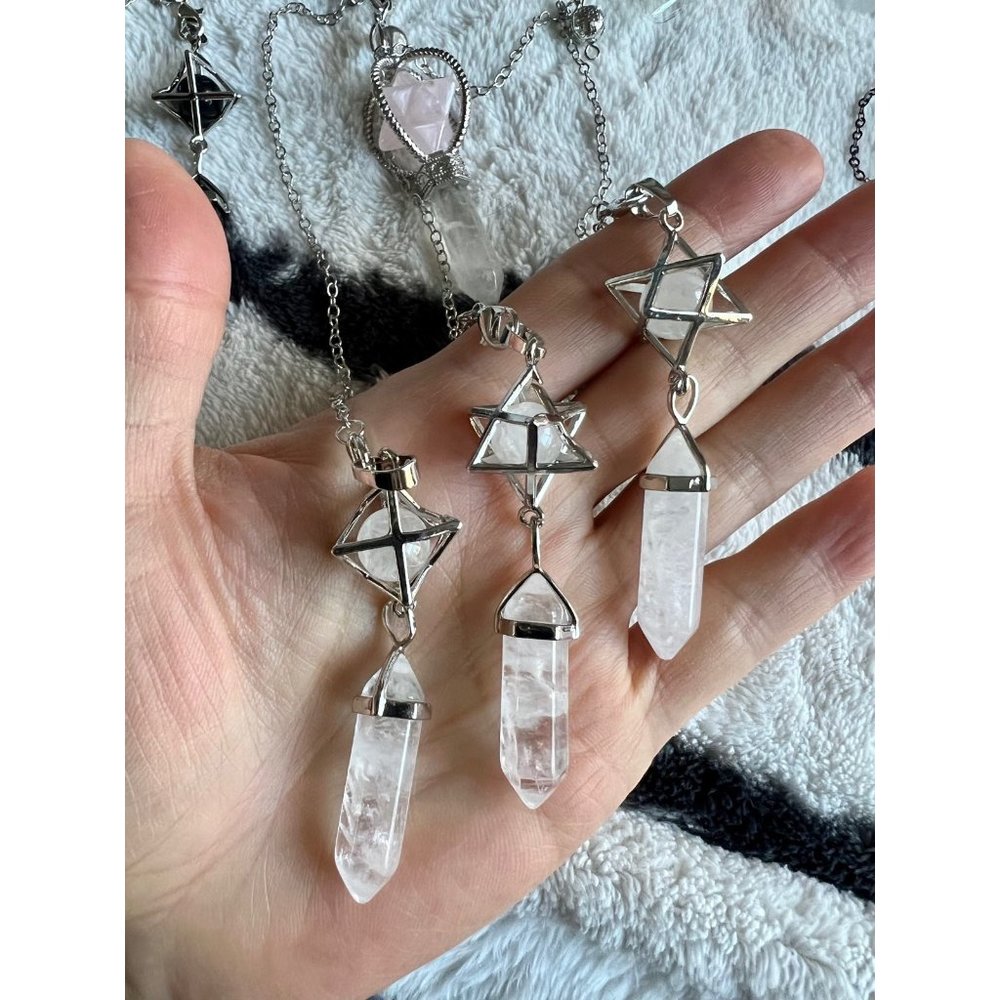 Merkaba Divination Quartz Crystal Pendulum - Picture 2 of 4